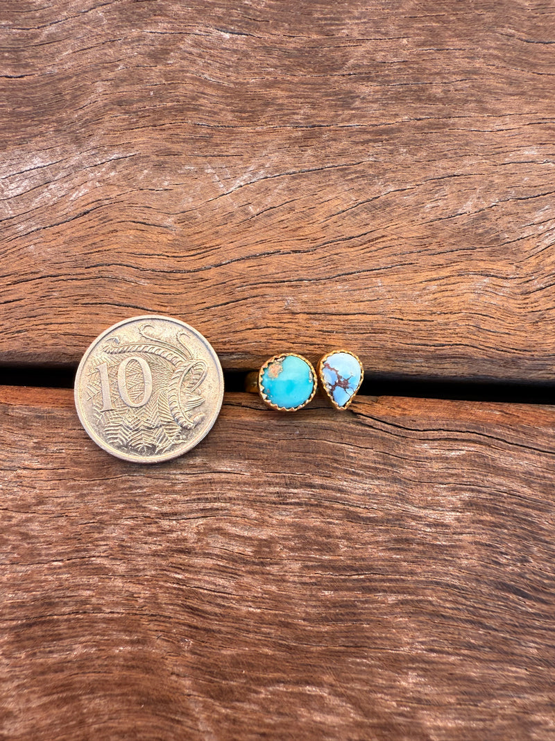 Coastal Charm Adjustable Ring - Turquoise Stone