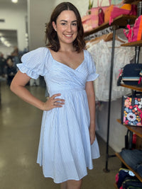 Stella Dress - Blue Stripe