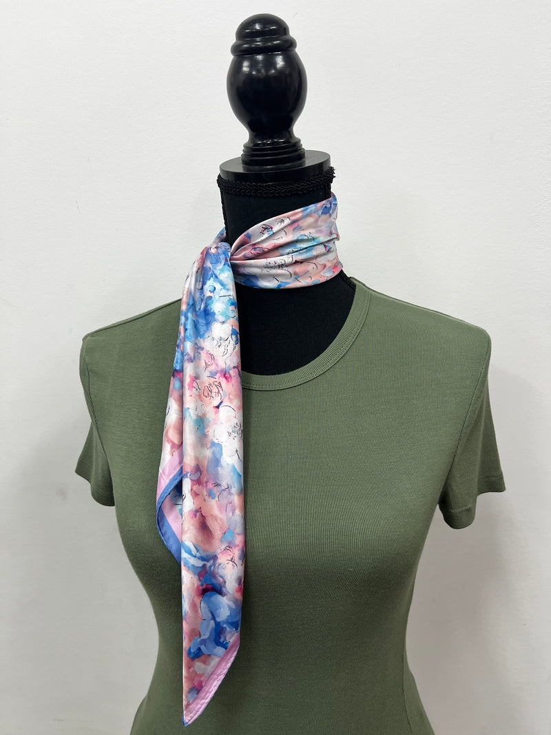Western Wild Rag - Watercolour Flowers (Blue)