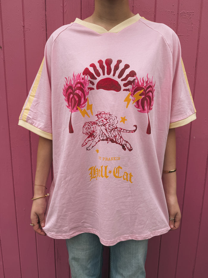 Hellcat Oversized Tee - Pink & Yellow