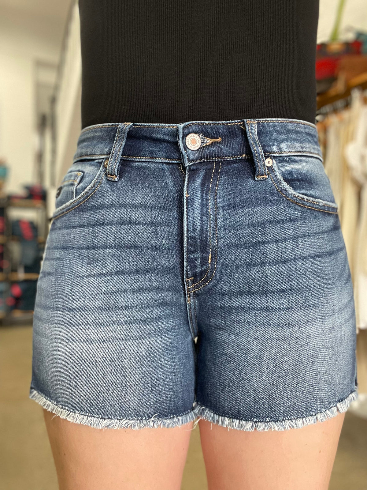 Kan Can High Rise Denim Shorts - KC9212D