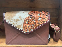 Poppy - Tooled Cowhide Crossbody