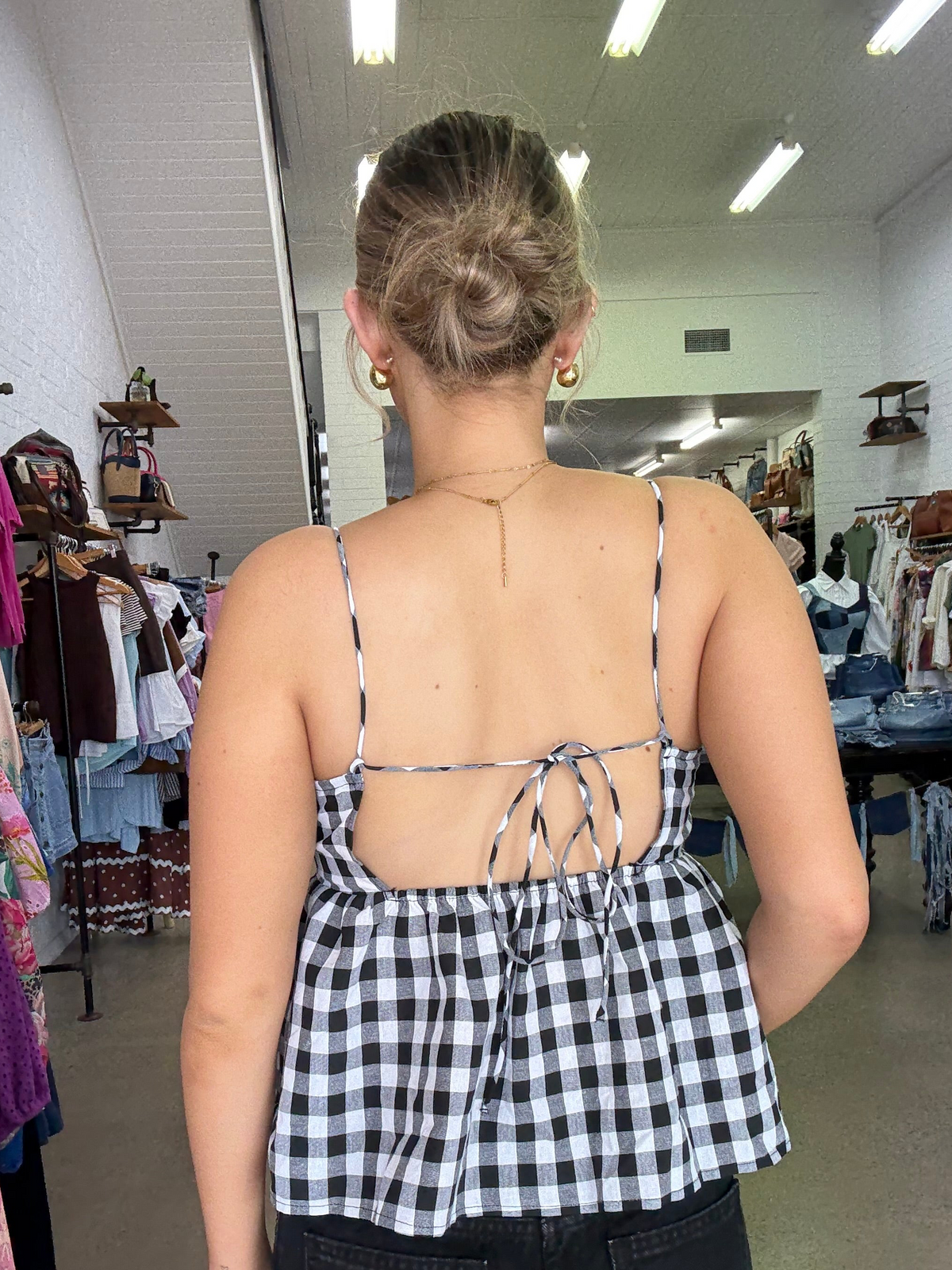 Raleigh Top - Black Gingham