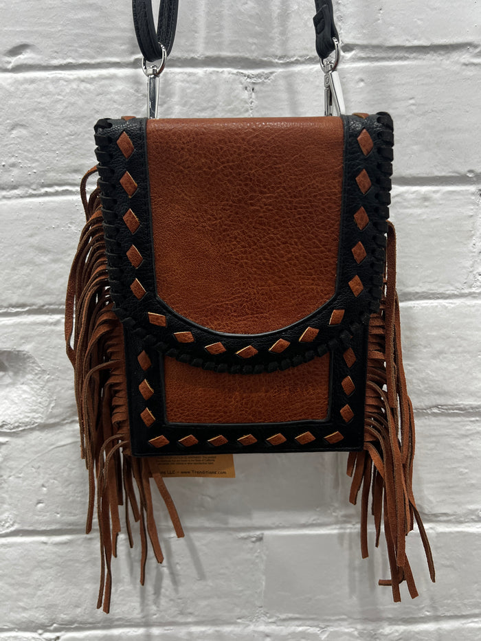 Maysie Black & Tan Crossbody Wallet