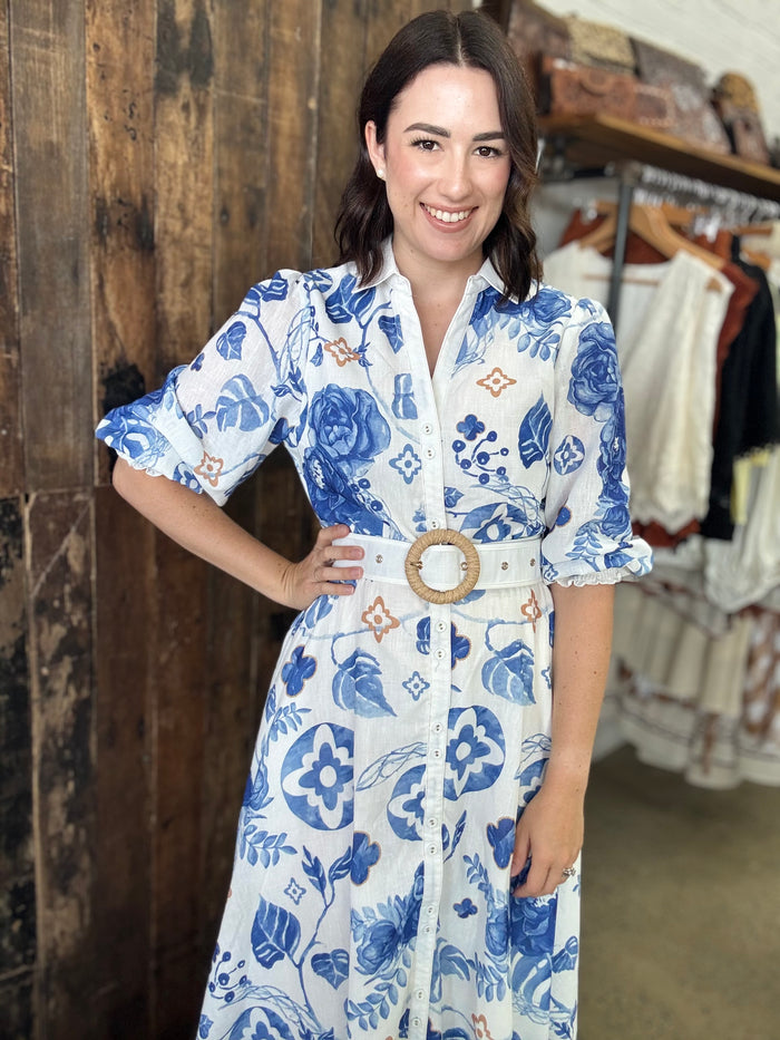 Mabel Maxi Dress - Blue Floral