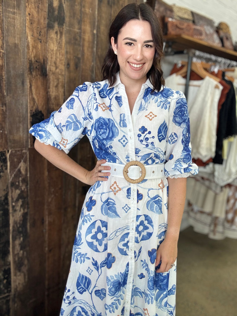 Mabel Maxi Dress - Blue Floral