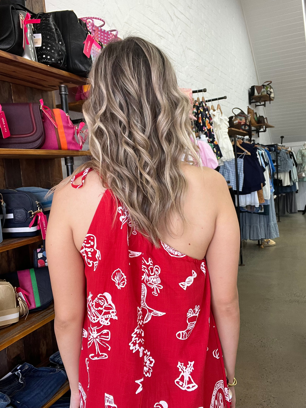 Festive Maxi Dress - Red & White