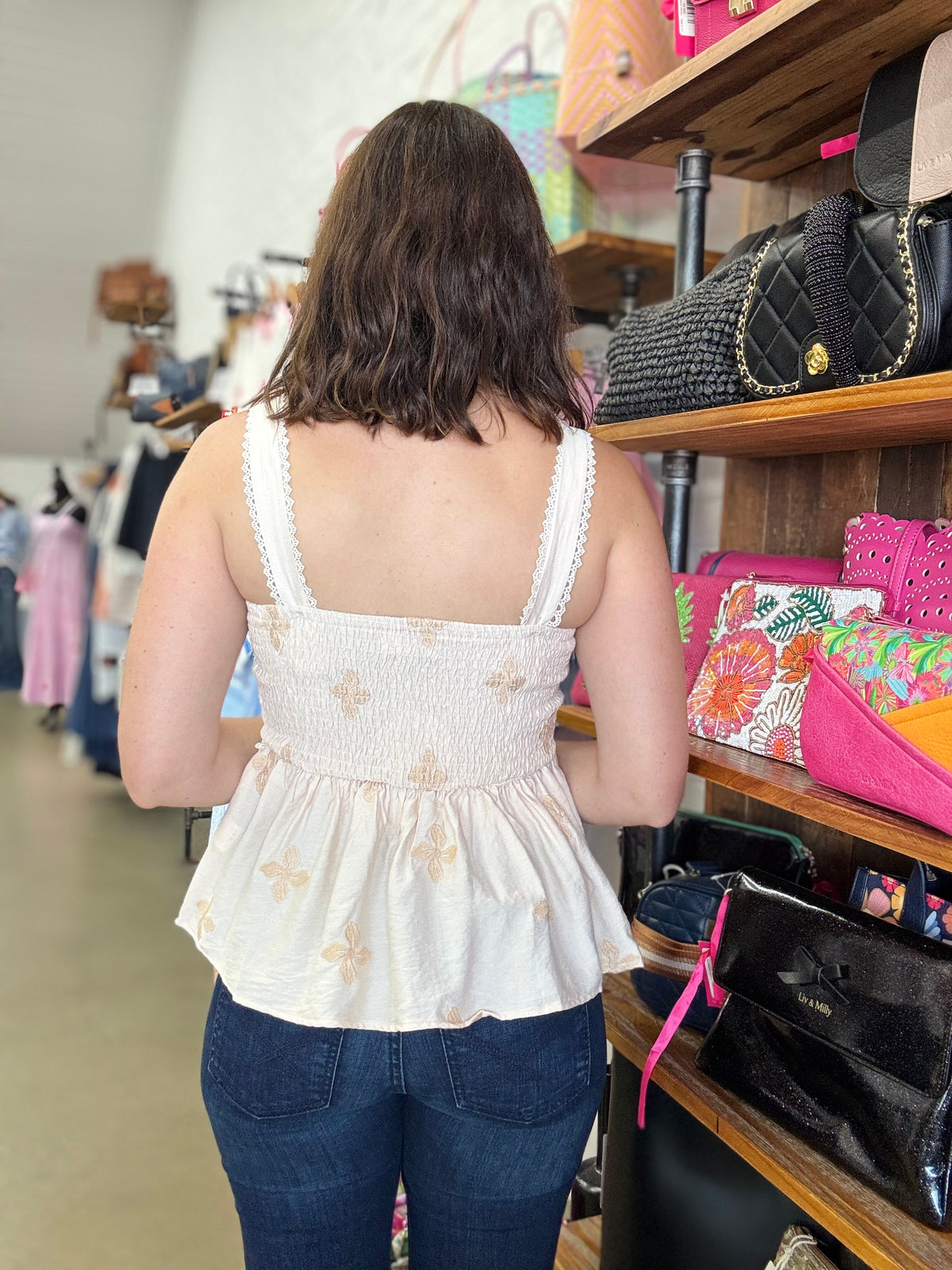 Sally Top - Beige Floral