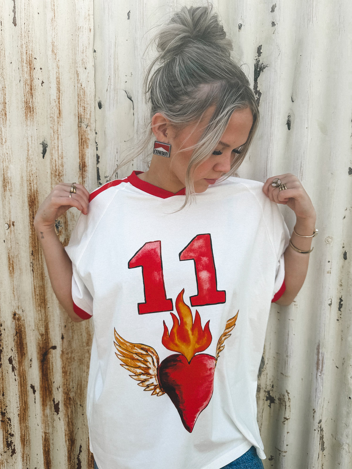 Lucky Eleven Oversized Tee - White