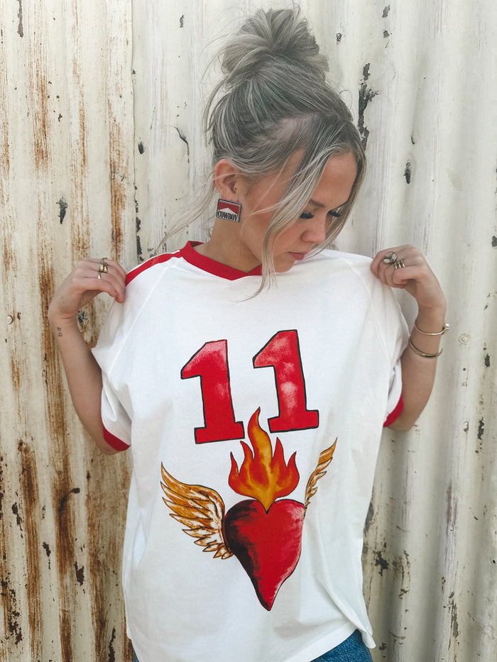 Lucky Eleven Oversized Tee - White