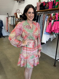 Georgia Dress - Pink Paisley