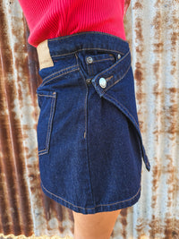 Lenni Mini Skort - Dark Wash Denim