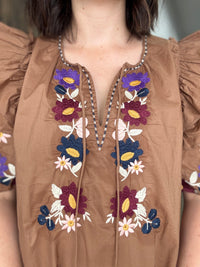 Jacinta Top - Brown Floral