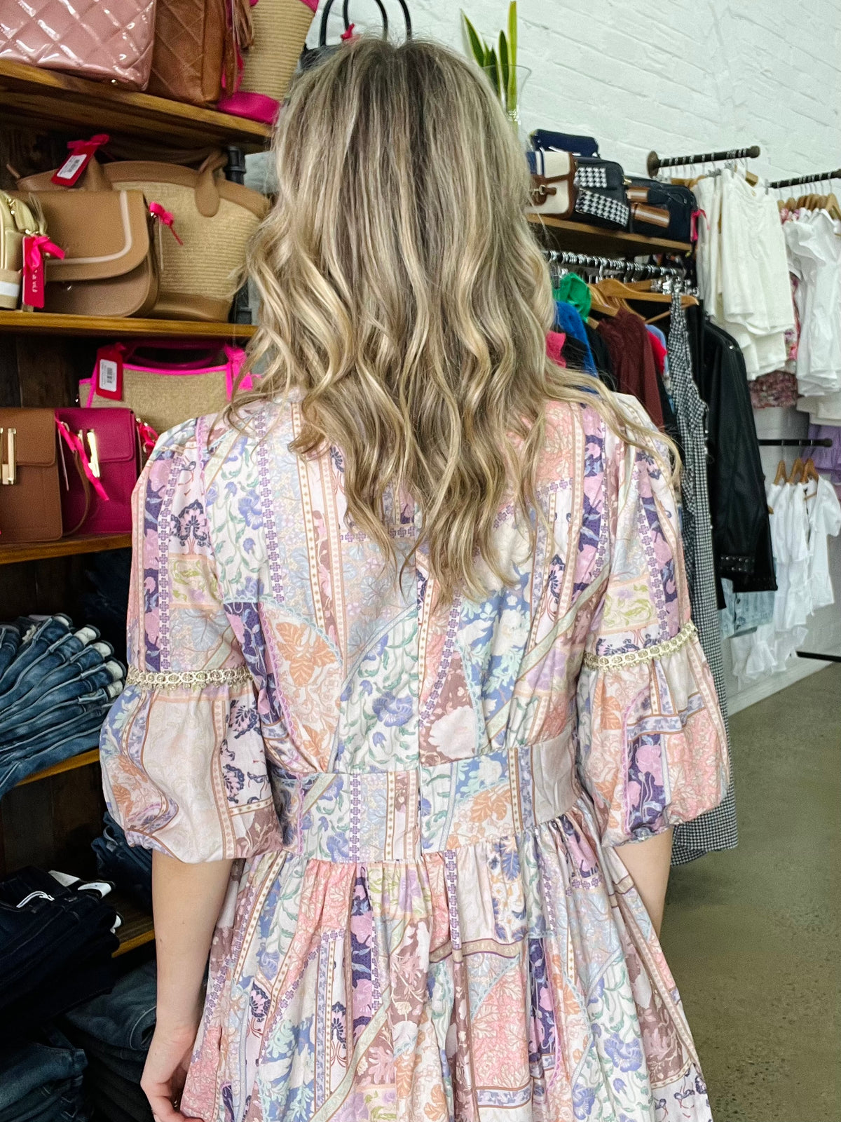 Cynthia Mini Dress - Floral Patchwork