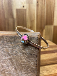 Charlie Cuff - Silver Cotton Candy Turquoise