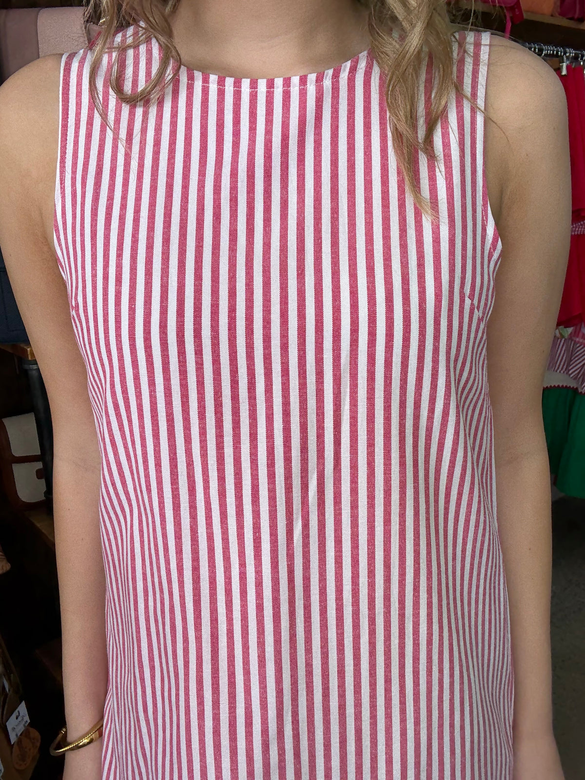Franca Dress - Pink & White Stripe