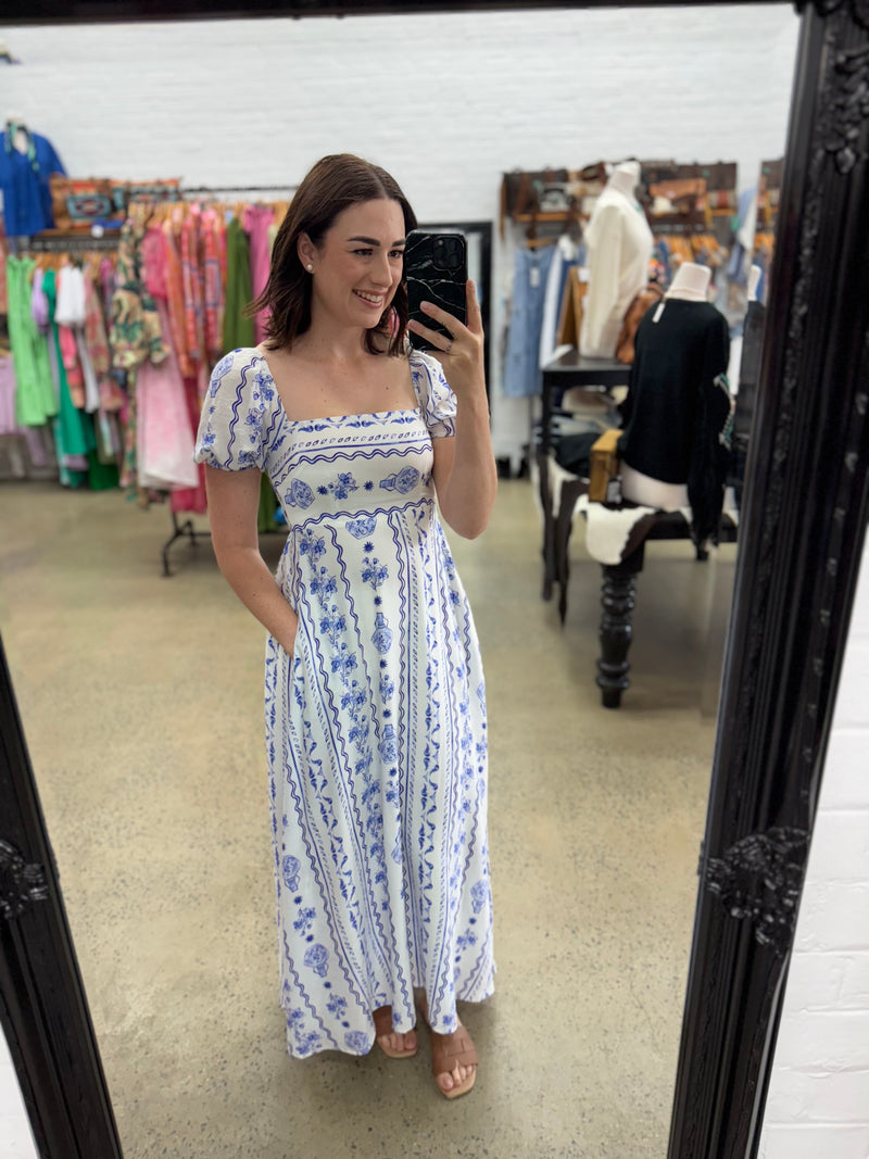 Randie Maxi Dress - Blue Print