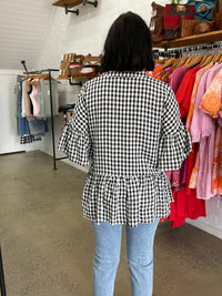 Stacey Top - Black Gingham