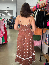Sagey Maxi Dress - Rust Polka Dot