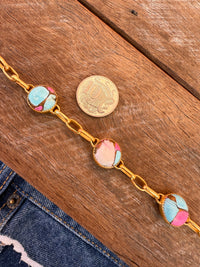 Clarise Bracelet - Cotton Candy Pink Dahlia Stones