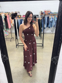 Ronnie Maxi Dress - Berry Wine Polka Dot