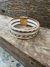 Multi Strand Magnetic Bracelet - White
