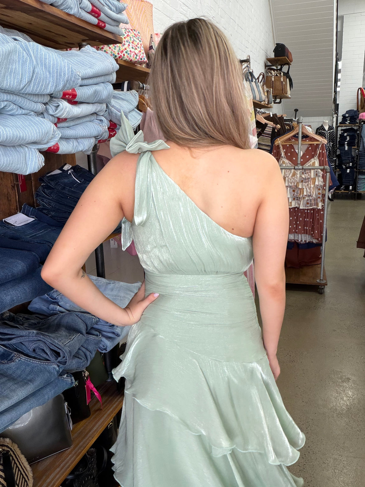 Florence Dress - Shimmer Sage