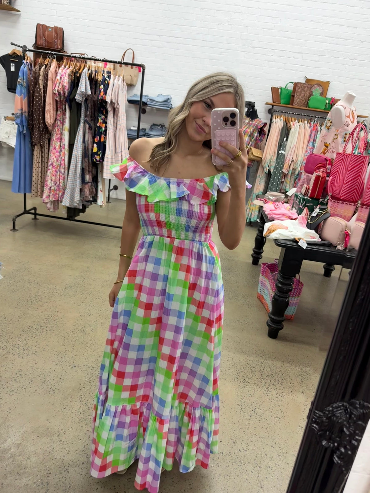 Koda Dress - Rainbow Gingham