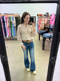 Rylan Top - Beige Stripe