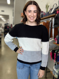 Rylee Pullover - Black, White & Grey