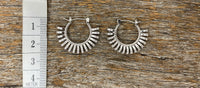 Earrings - Silver Crystal Fringe Hoop Earrings