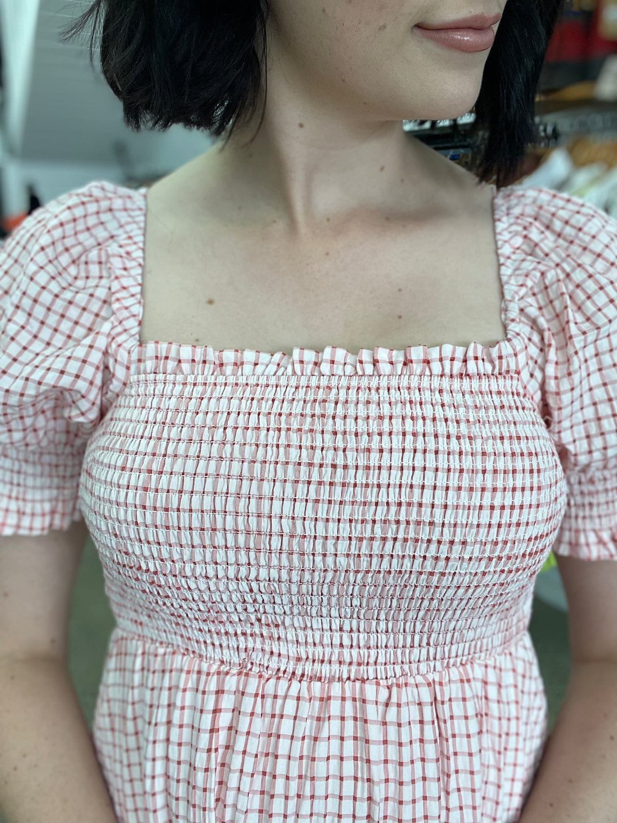 Jenna Dress - Pink & Red Gingham
