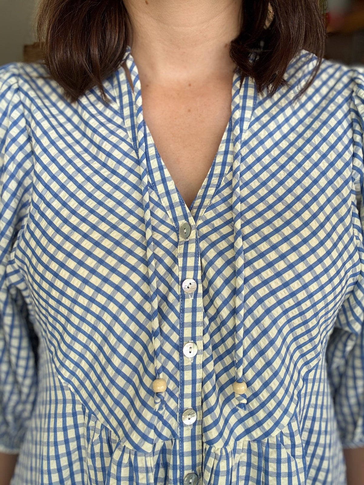 Hadley Dress - Blue & Cream Gingham