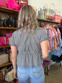 Rylie Top - Black & White Gingham