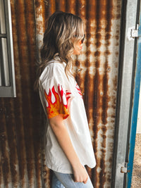 Motorcycle Club Oversized Tee - White