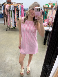 Franca Dress - Pink & White Stripe
