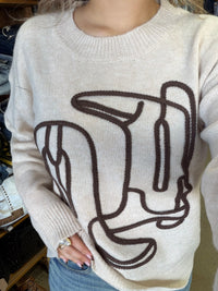 Cowboy Boots Knit - Beige