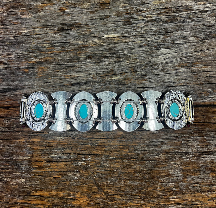 Silver Turquoise Apple Watch Band - Morgan