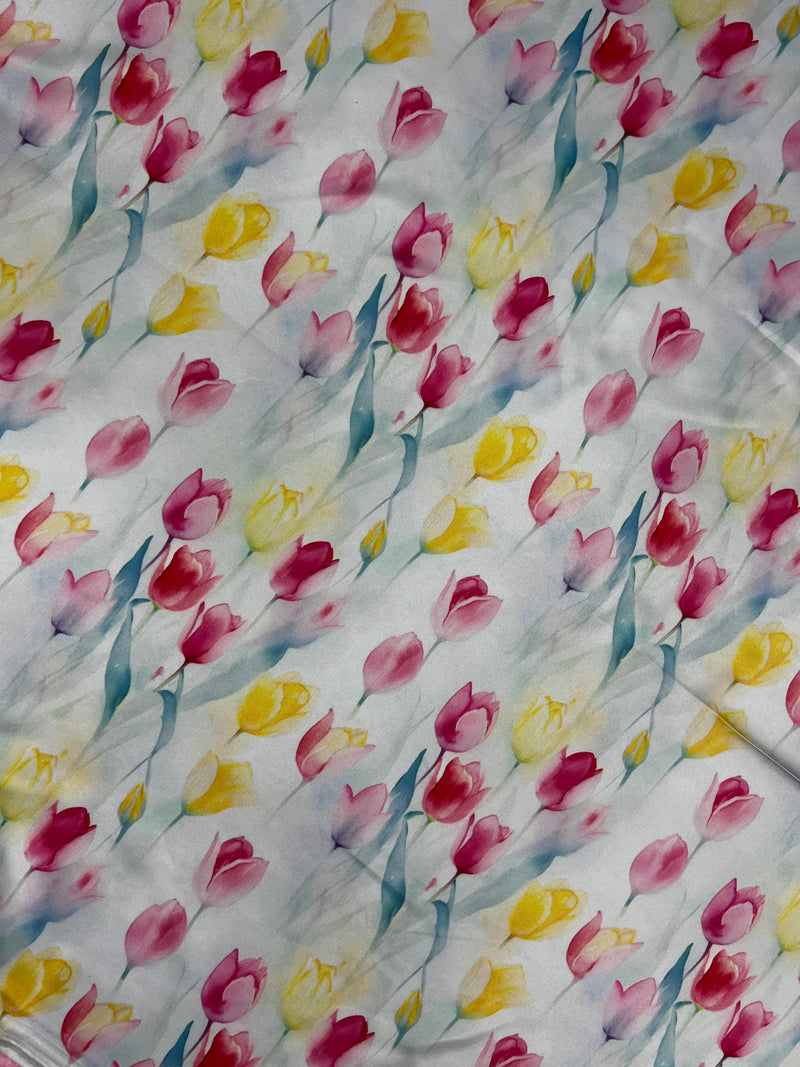 Western Wild Rag - Watercolour Tulips (Pink)