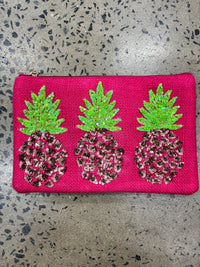 Beaded Clutch - Pink Pineapple