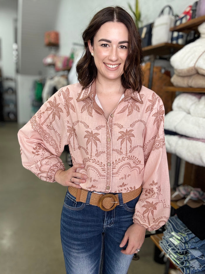 Xander Top - Peach Palm