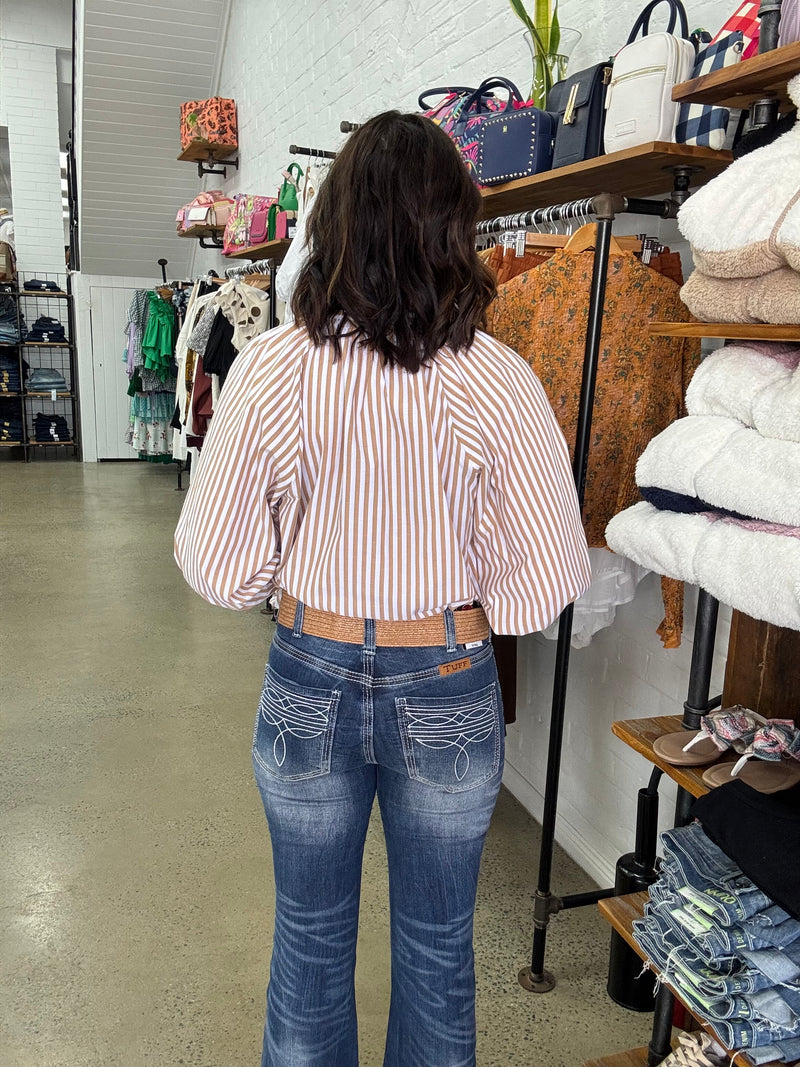 Rylan Top - Beige Stripe