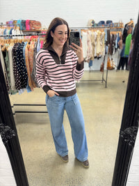 Dawn Knit - Pink & Brown Stripe