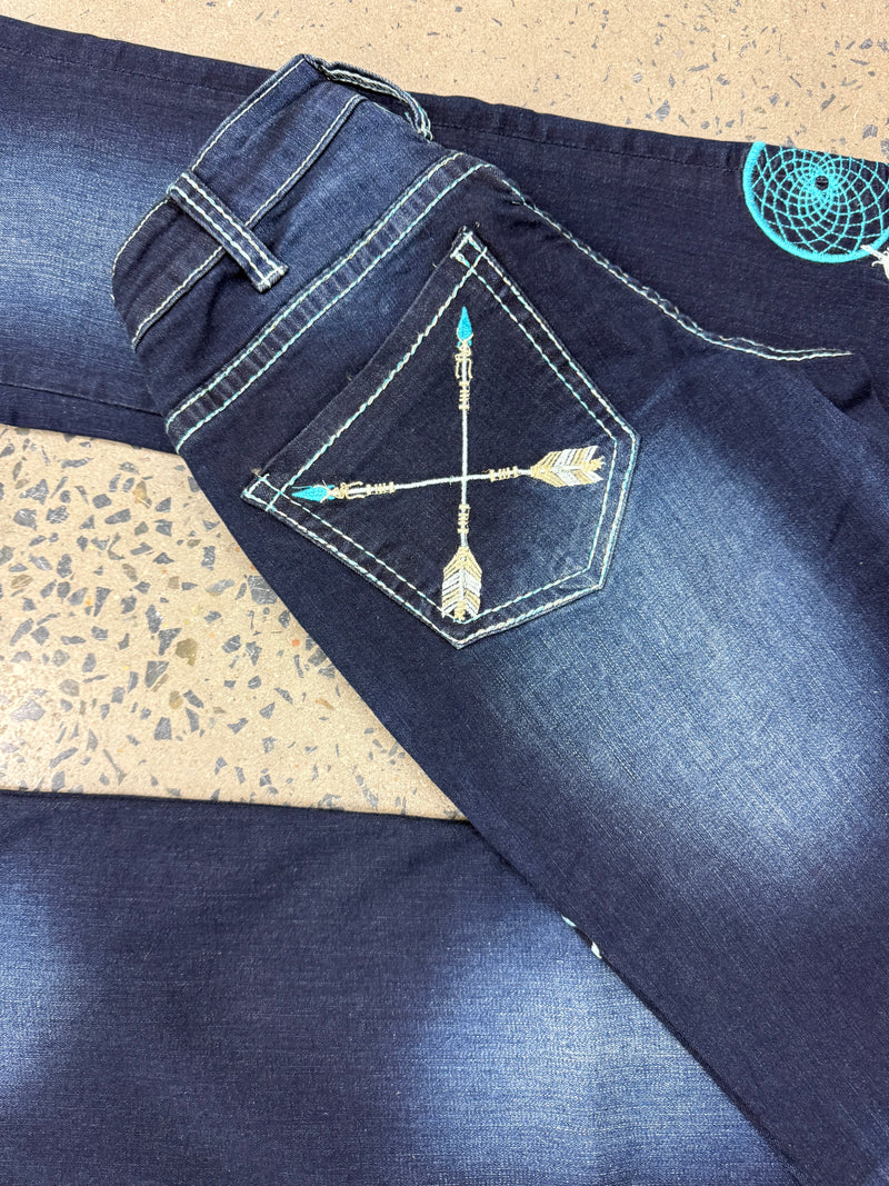 Cowgirl Tuff Jeans - Turquoise Dreamcatcher