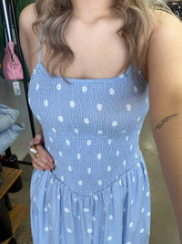 Demi Dress - Blue Polka Dot