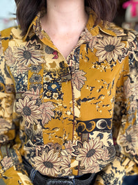 Norah Top - Mustard Florals