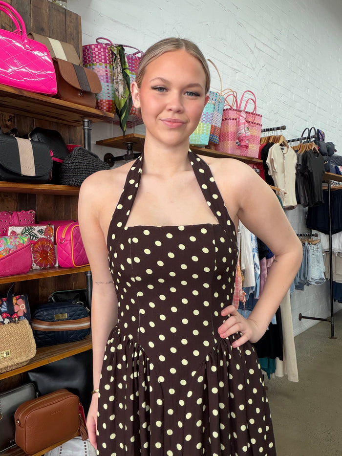 Kayda Maxi Dress  - Chocolate & Butter Yellow