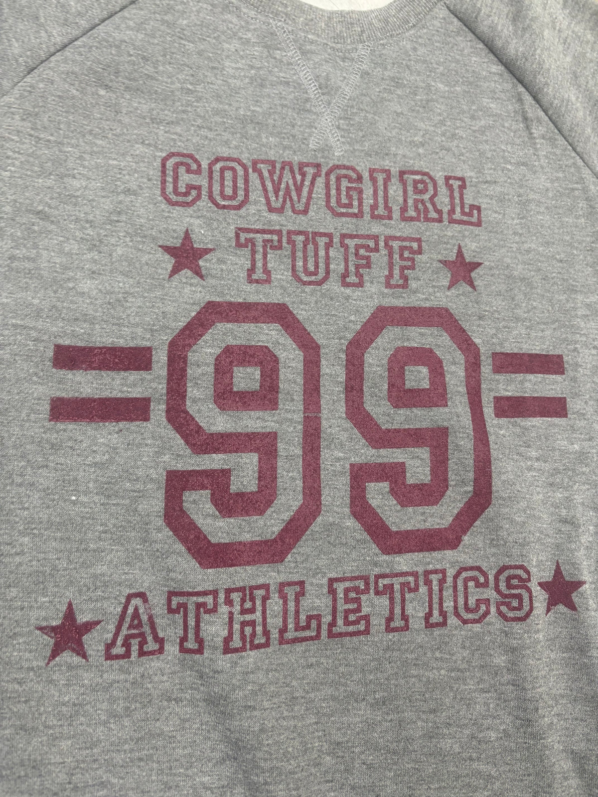 Cowgirl Tuff Pullover - Maroon Print