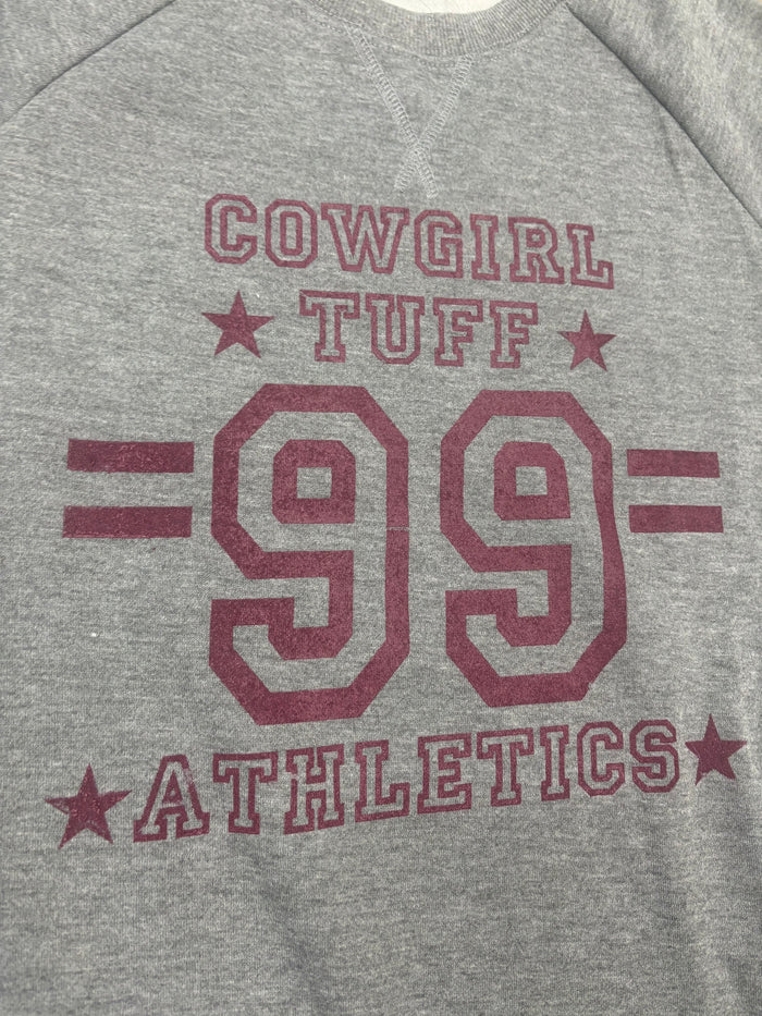 Cowgirl Tuff Pullover - Maroon Print