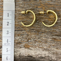Earrings - Gold Textured Thick Hoop Earrings